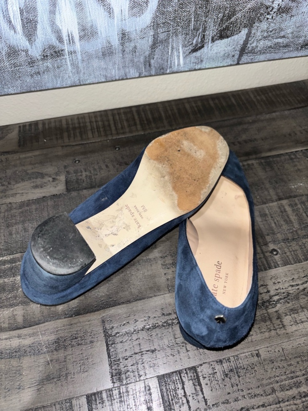 Kate Spade New York navy suede box pump SZ 7 - Picture 3 of 9